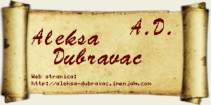 Aleksa Dubravac vizit kartica